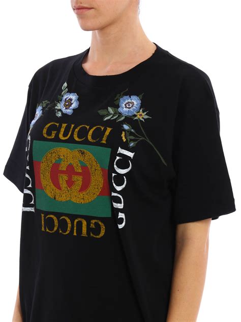 gucci t shirt blue flowers|light blue Gucci shirt.